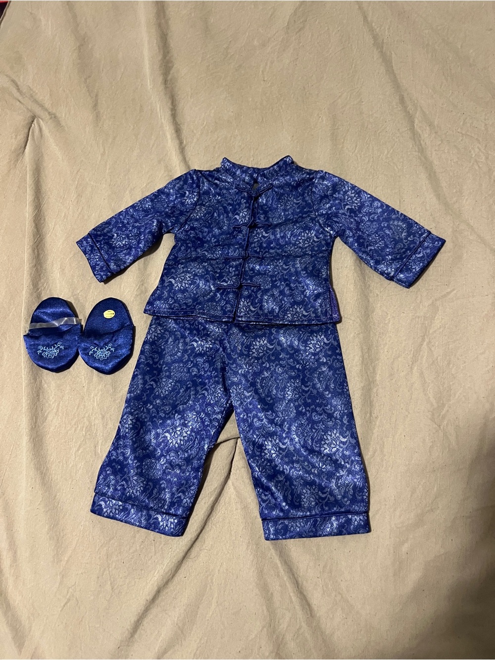 American Girl Doll Pajama Set with Slippers, Kimono Style